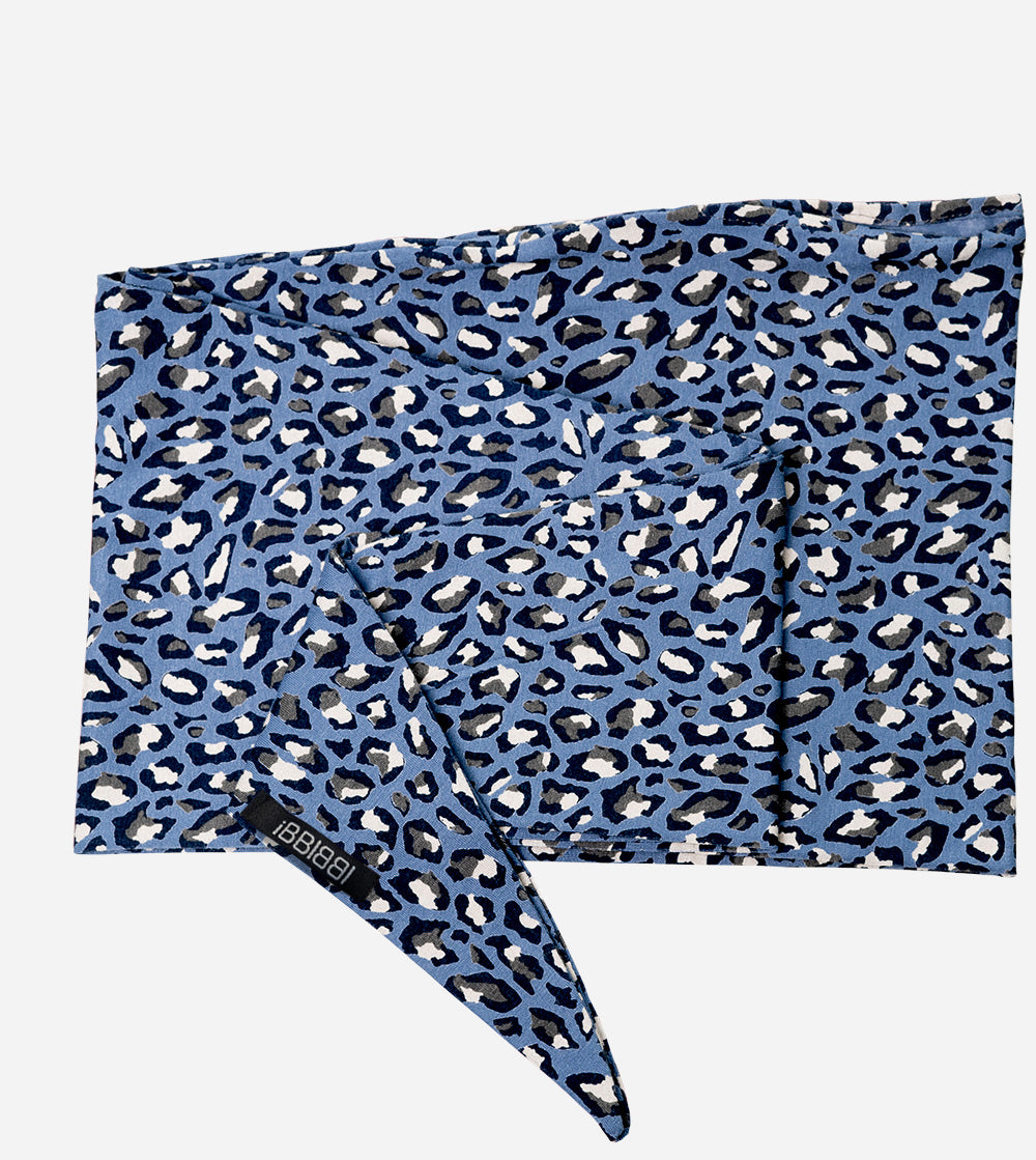 Pañuelo oncológico Leo Azul