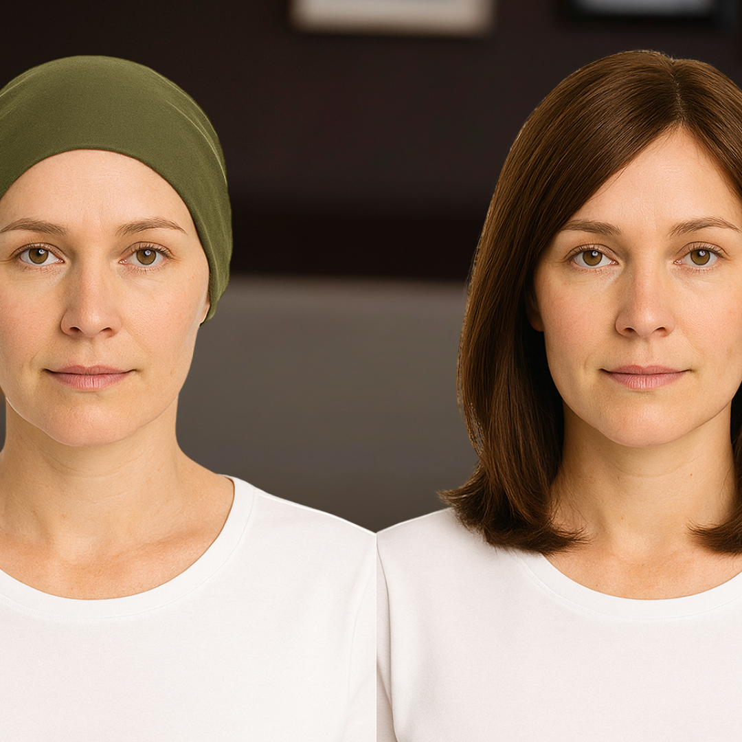 Turbante oncológico de algodón natural iBBIBBI”  “Comparativa turbante vs peluca”  “Pañuelo natural para piel sensible durante tratamiento oncológico