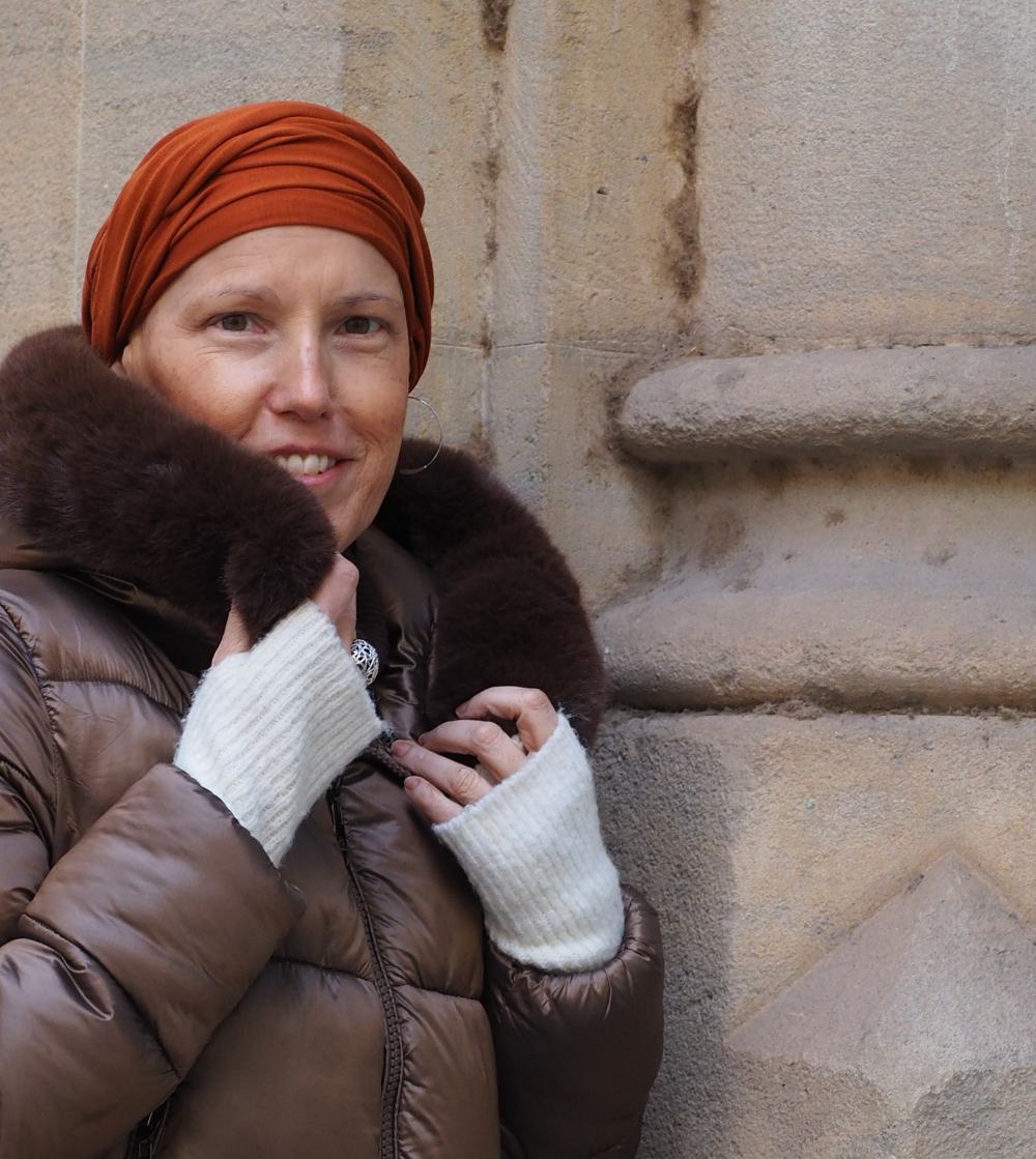 Pañuelo oncológico Terracota